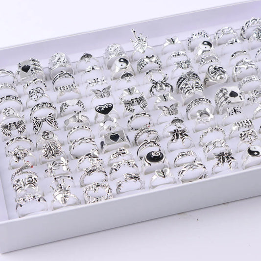20Pcs/Lot Punk Snake Animal Hollow Star Moon Kuncle Rings for Women Joint Finger Mix Style Jewelry Party Gifts
