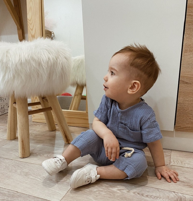Summer Essential Baby Boys 2 Pieces Tracksuit Clothing Sets Toddler O-Neck Cotton Top T-Shirt+Shorts Suit For Girls Kids Outfits