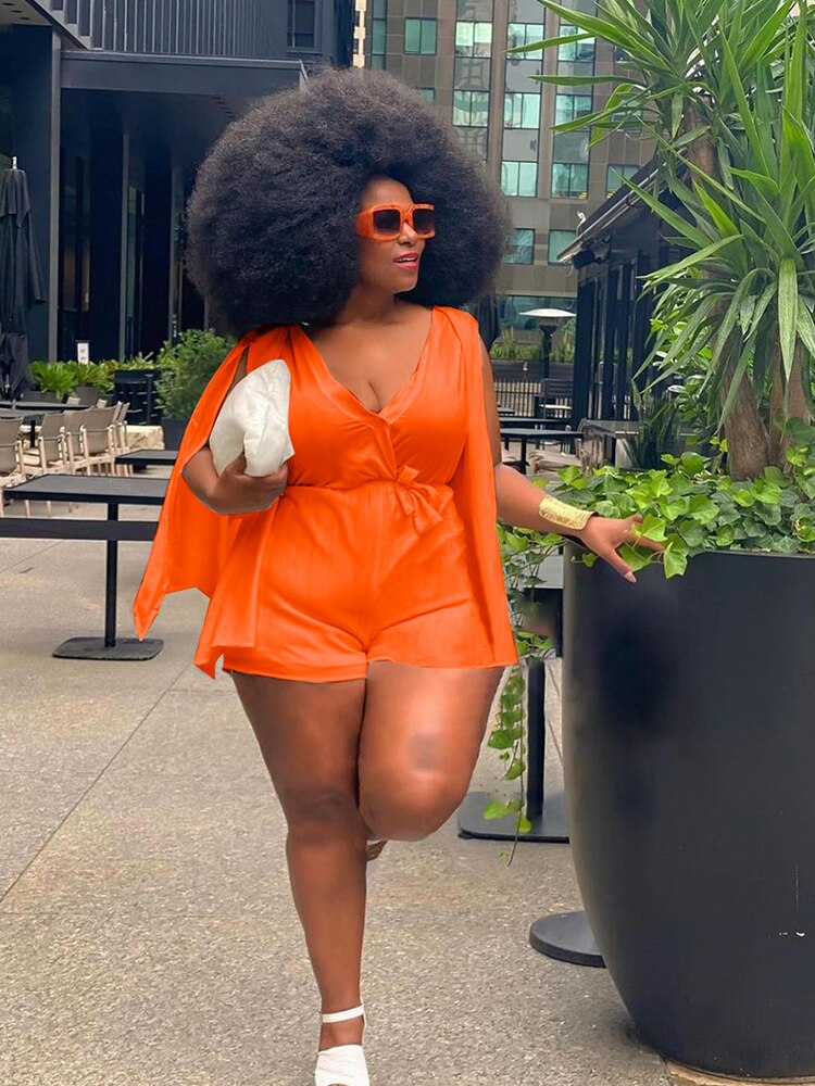 Plus Size Women Clothing Summer Transparent Sexy One Piece Outfits Jumpsuit Shorts Elegant Jumpsuit Wholesale Bulk Dropshipping