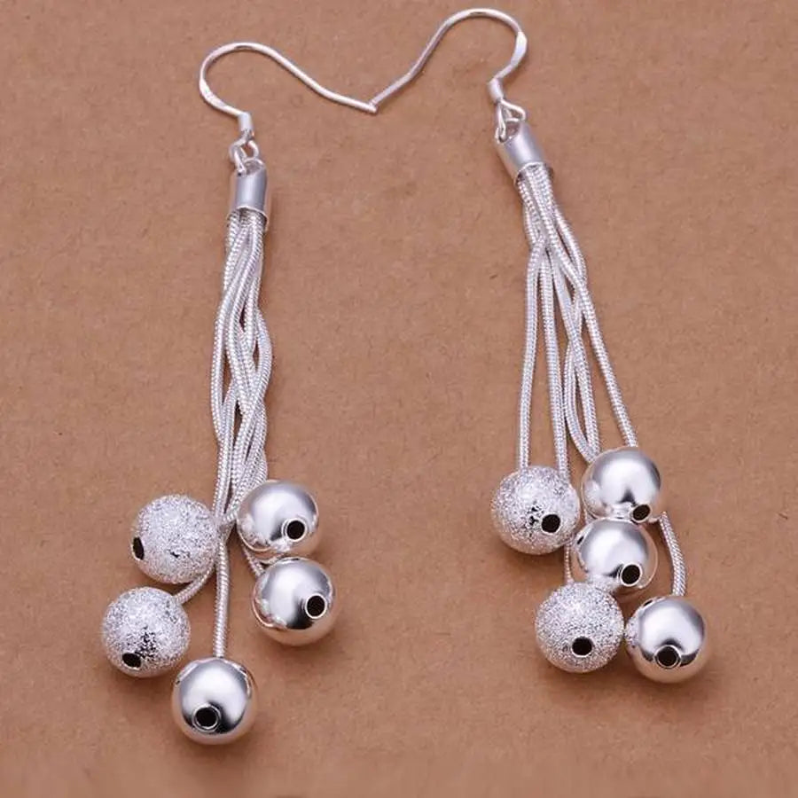 925 Sterling Silver Earring Jewelry wedding trendy fashion bohemian for women elegant nice charms long hook party gifts