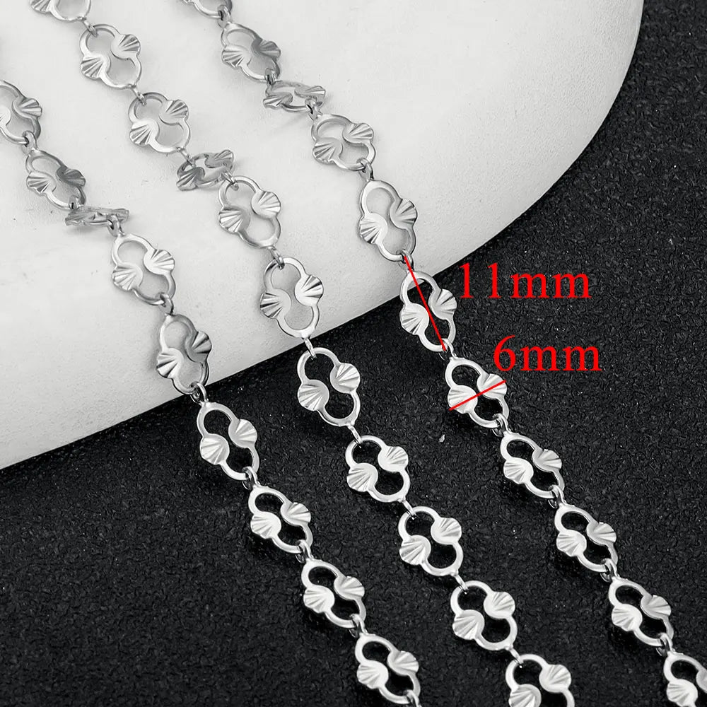1 Meter Stainless Steel Chain Oval Heart Dolphin Hip Hop NK Cable for DIY Necklace Bracelet Jewelry Making Accessories Wholesale