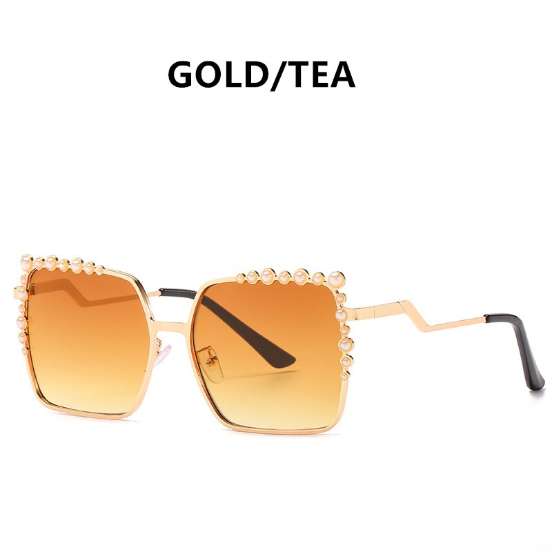 Oversized Square Sun Glasses Ladies 2021 New Luxury Pearl Sunglasses Women Brand Designer Fashion Shades Big Frame Oculos очки