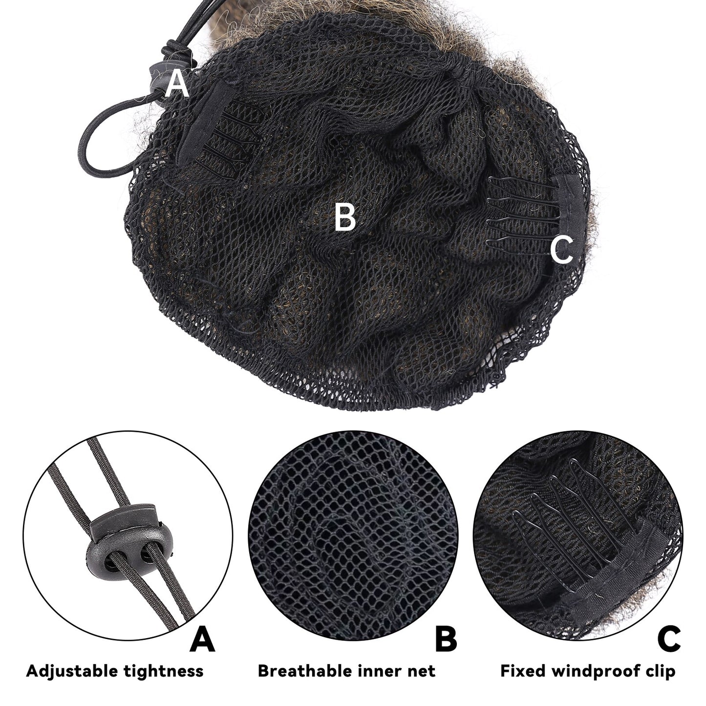Kinky Straight Ponytail Syntehtic Bubble Ponytail Extensions 20Inch Long Drawstring Antern Bubble Pony Tail For Black Women