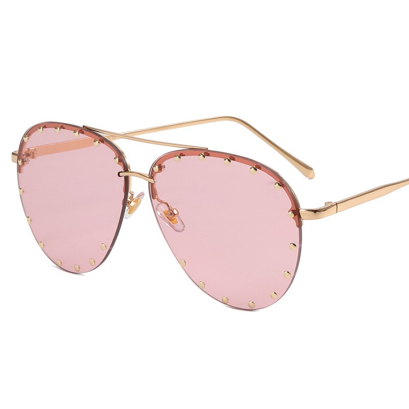 BEGREAT Ladies Metal Rivet Pilot Sunglasses Women Luxury Personality Glasses Cool Eyewear Shades очки солнечные женские UV400