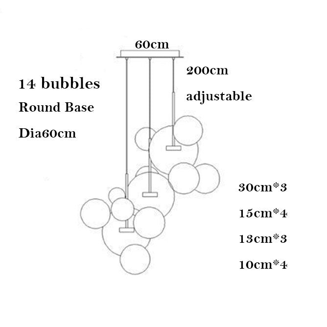 Modern Led Chandelier for Living Room Indoor Lighting Clear Frosted Glass Lampshade Kitchen Pendant Lamp Dining Room Home Decor