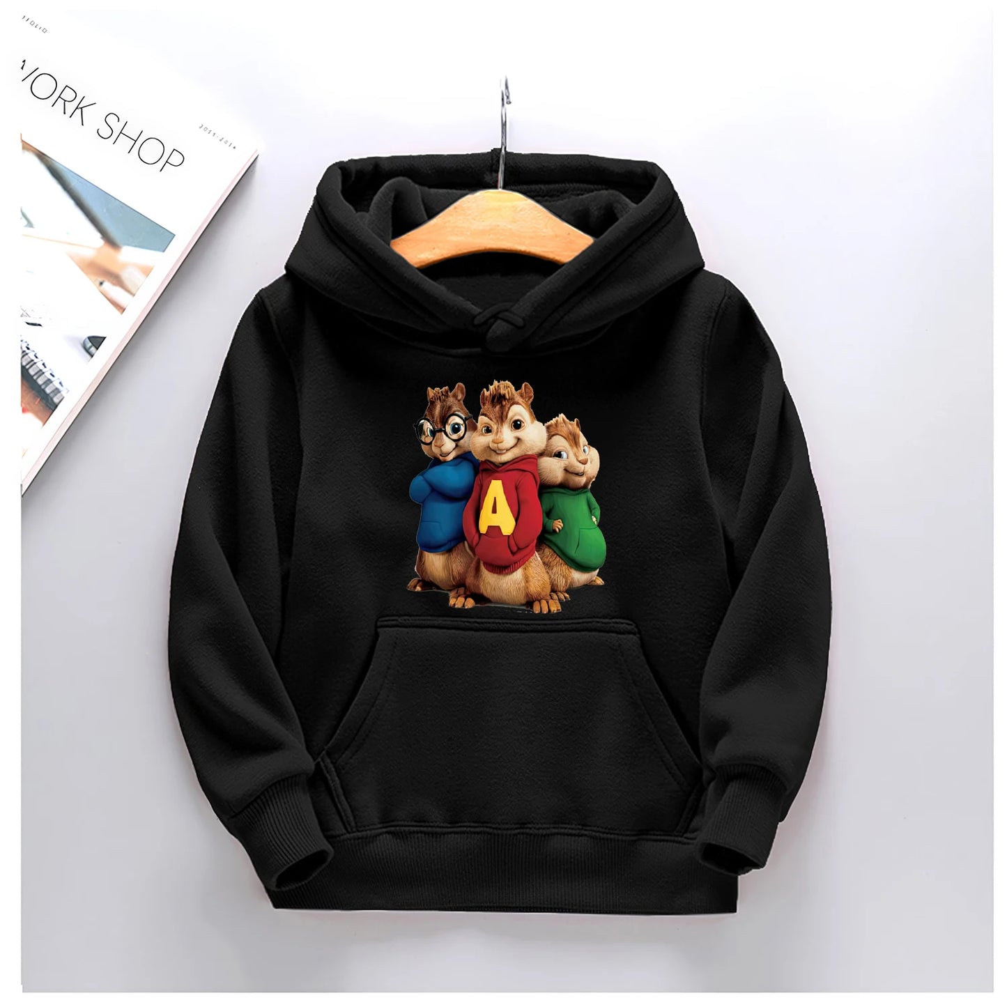 Alvin and The Chipmunks For 4-14 Years Children's Kids Cute Boys Girls Sweatshirt Soft Casual Vintage Brushed Cloth Hoodies Top
