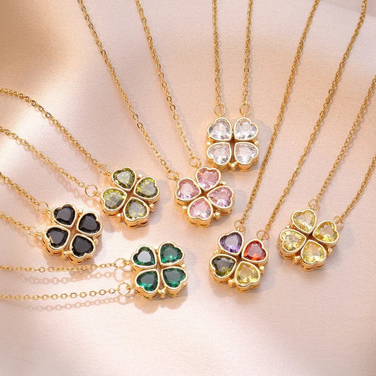 Vintage Heart Pendant Necklace Geometric Gold Color Titanium Stainless Steel Jewelry Classic Necklace Pendant Choker Fashion