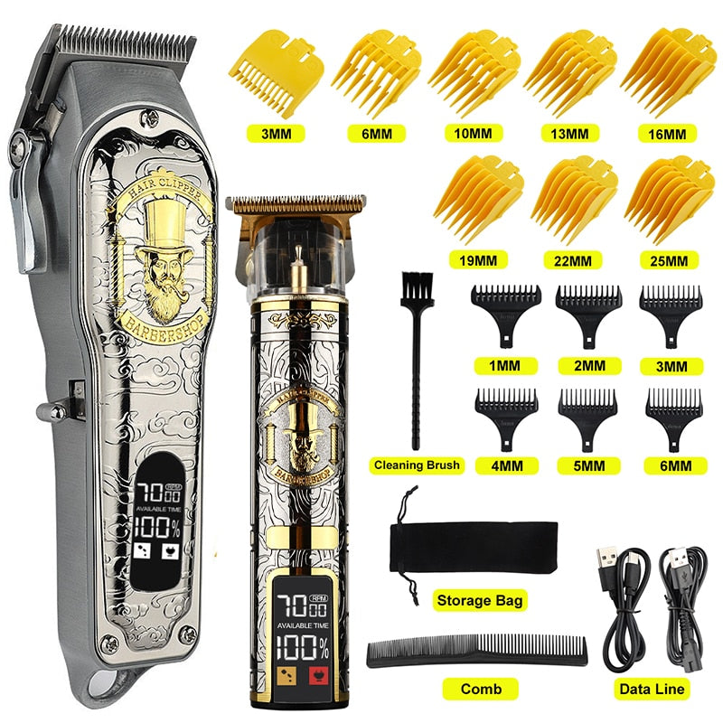 HIENA White Set Dragon Professional Hair Clipper Cordless Hair Trimmer For Men Shaver Hair Cutting Machine Barber Machin Beard