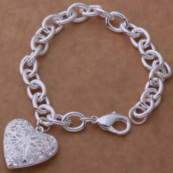 925 Sterling Silver Rose Flowe Bracelet Nice Snake Chain High Quality For Women Men Fashion Jewelry Wedding Engagement Party