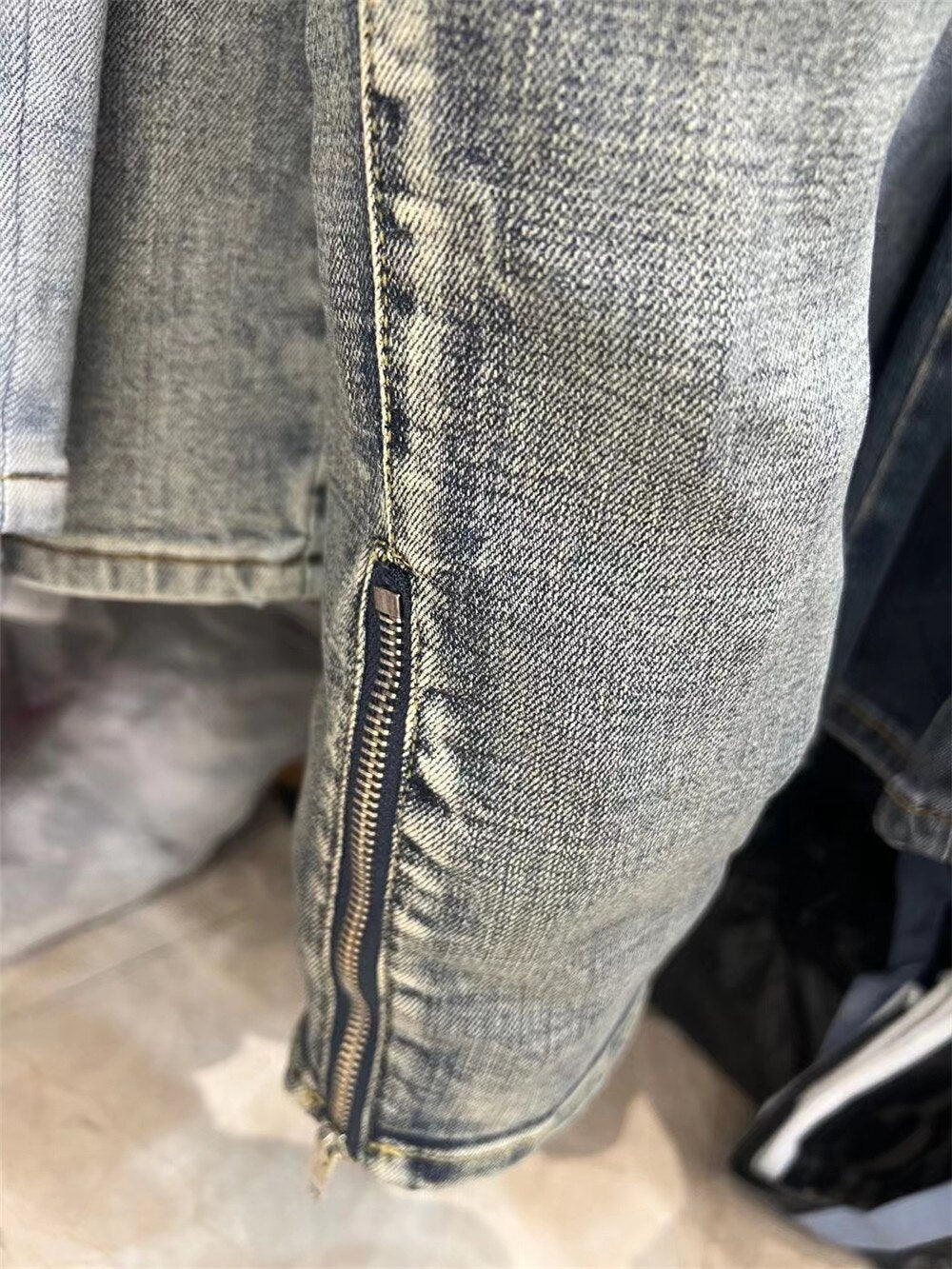 Ight Blue Flex Thoughout Jean Ripped Pleat Jean Streetwear Slim Skinny Stretch Denim Tapered Pant Men Motorcycle Pant Jeans Men