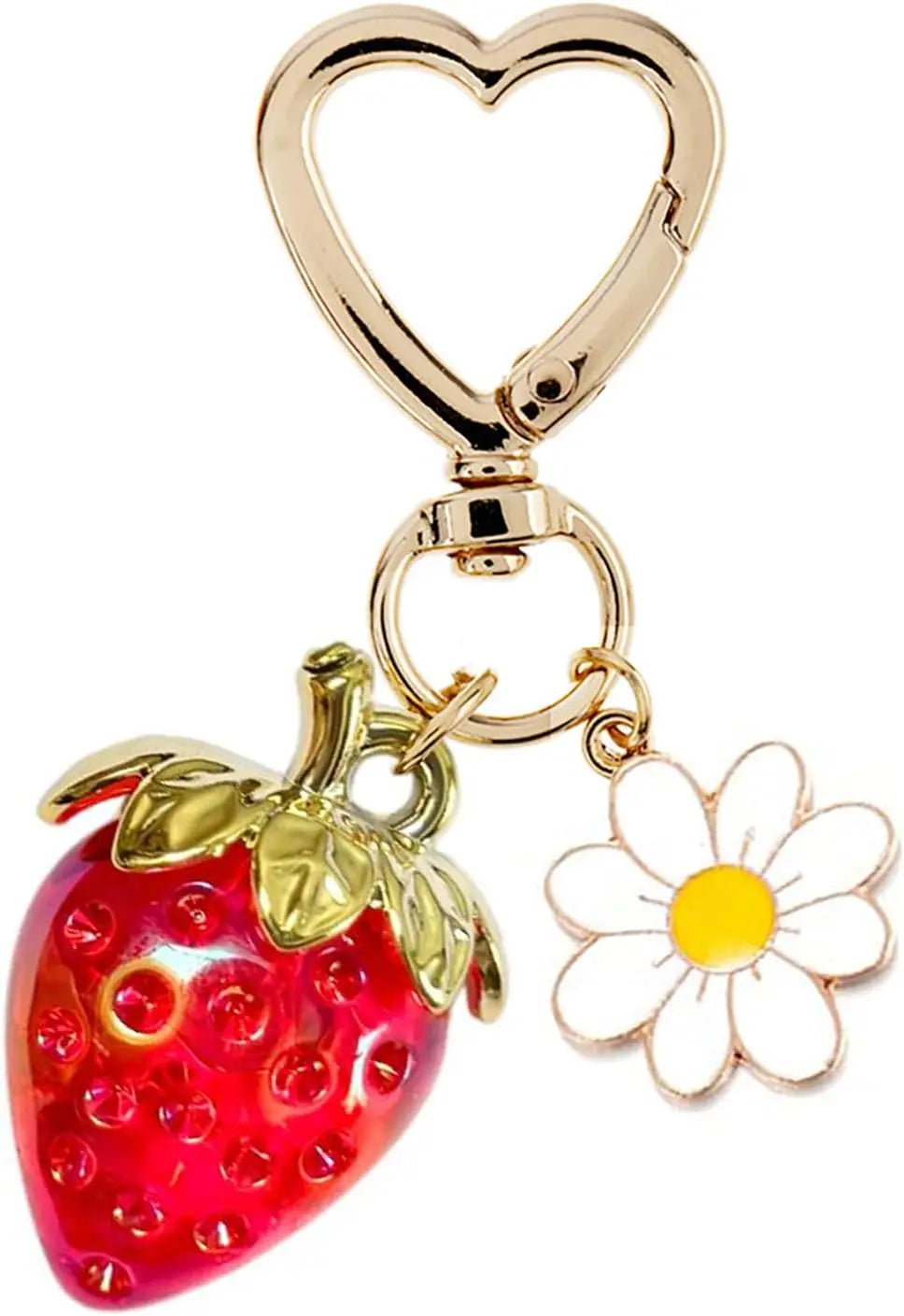 Cute Strawberry Keychain,Bag Charms,Kawaii Heart Flower Key chains Accessories Decor for Girls Purse Gifts