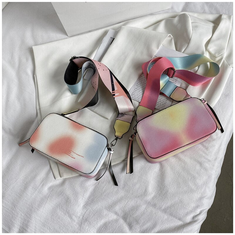 Luxury Shoulder Bag Female Rainbow Two-tone Original Camera Bag Clutch Bag 19ss New Two Shoulder Straps