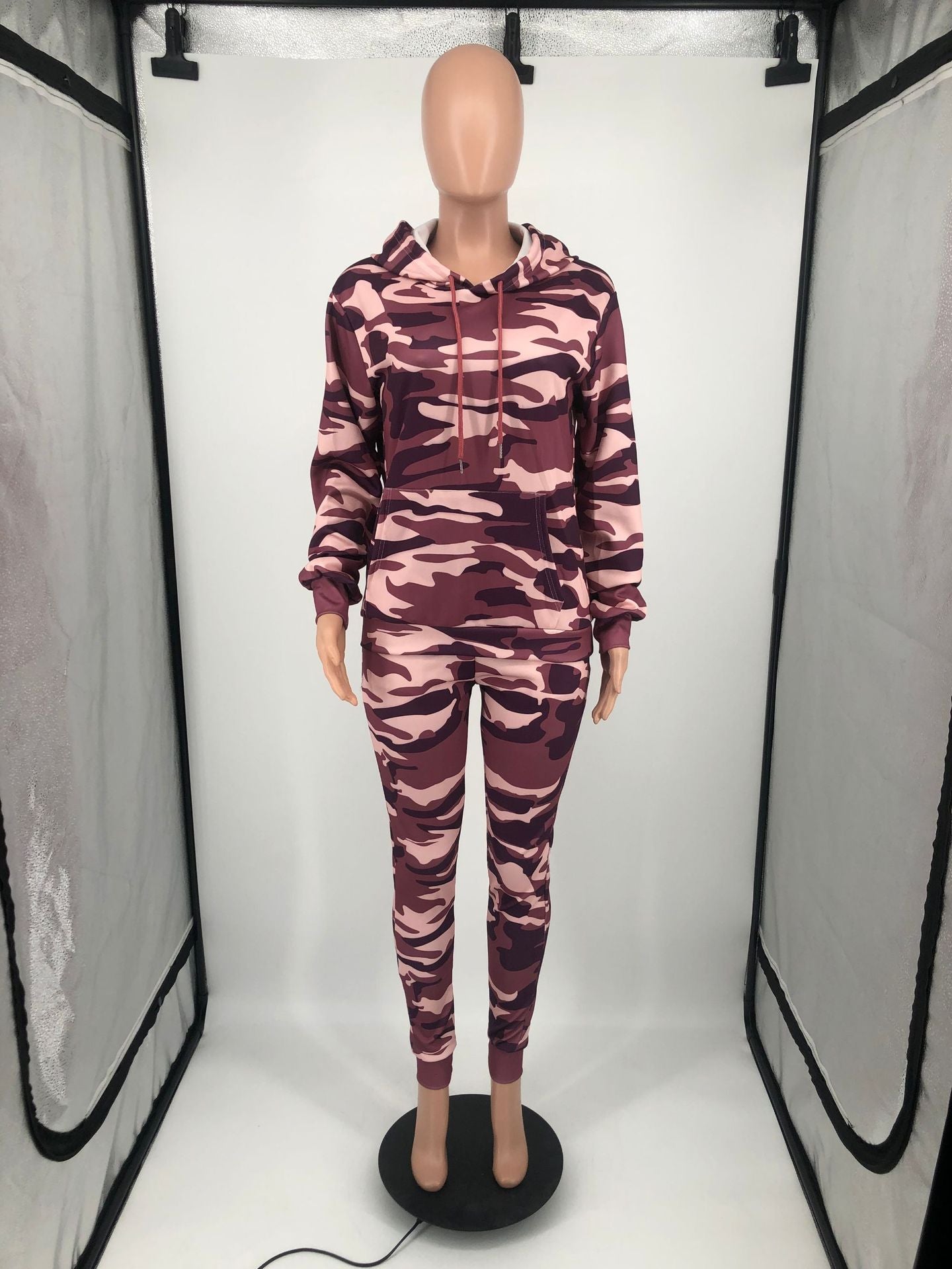 Ladies Camo Set Women Camouflage Tracksuit  Hoodies Sweatshirt Pants 2 Piece Sportwear Fall Outfits