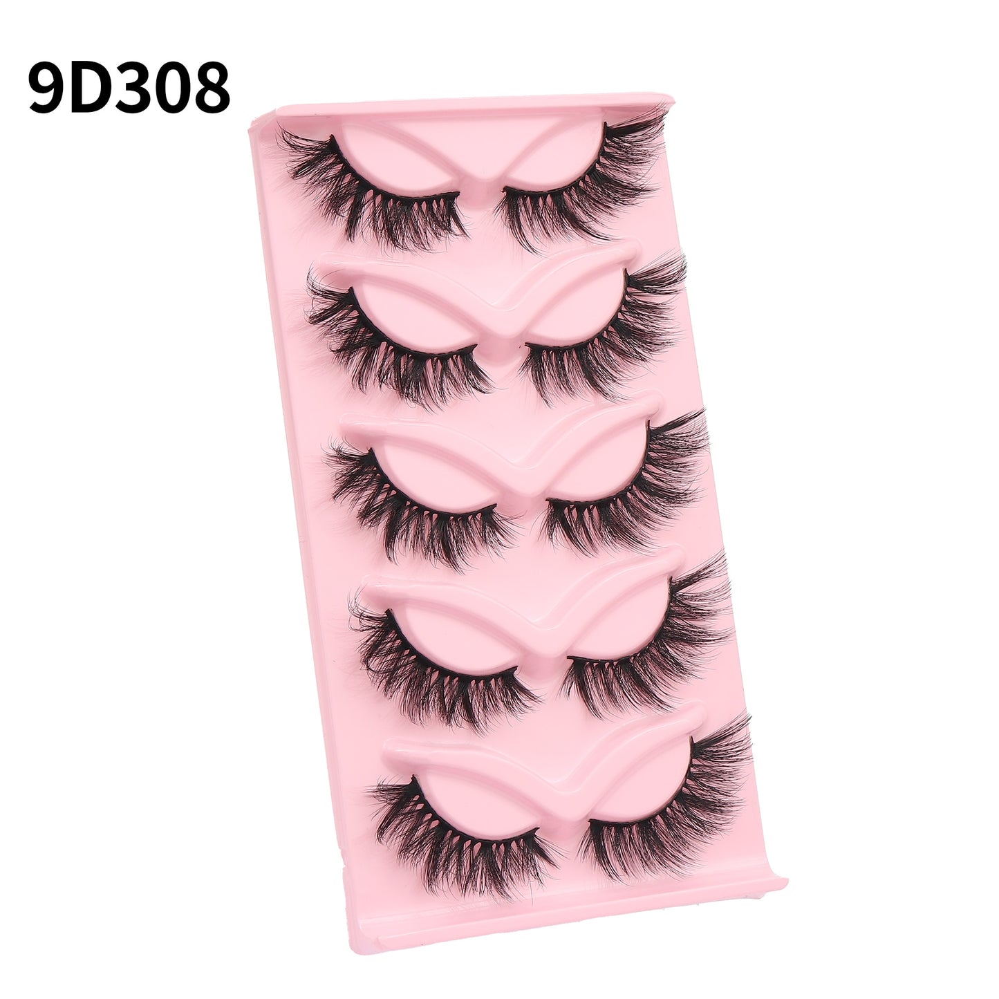 New Cat-Eye 3D Mink Eyelashes Curled Winged Natural Realistic Messy End Eye Elongated Thick False Eyelashes Soft Fake Eyelashes