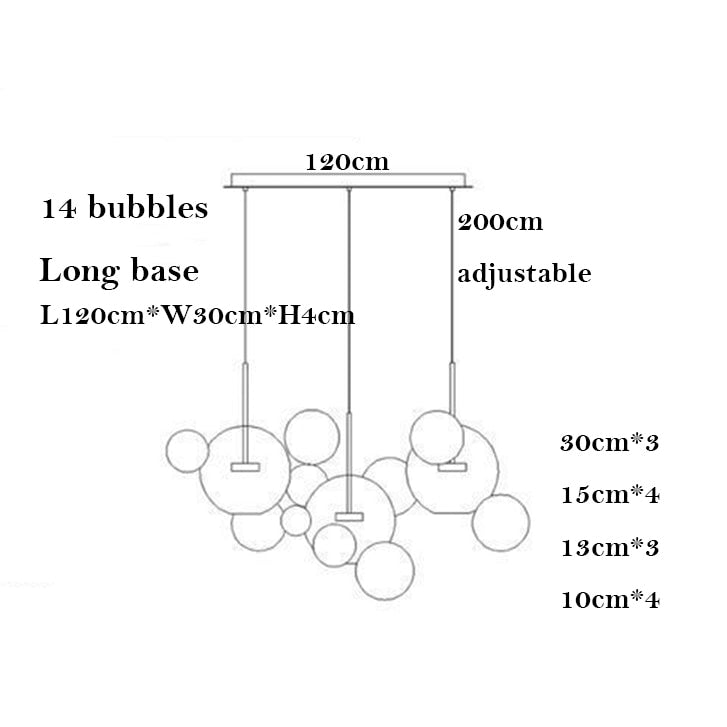 Modern Led Chandelier for Living Room Indoor Lighting Clear Frosted Glass Lampshade Kitchen Pendant Lamp Dining Room Home Decor