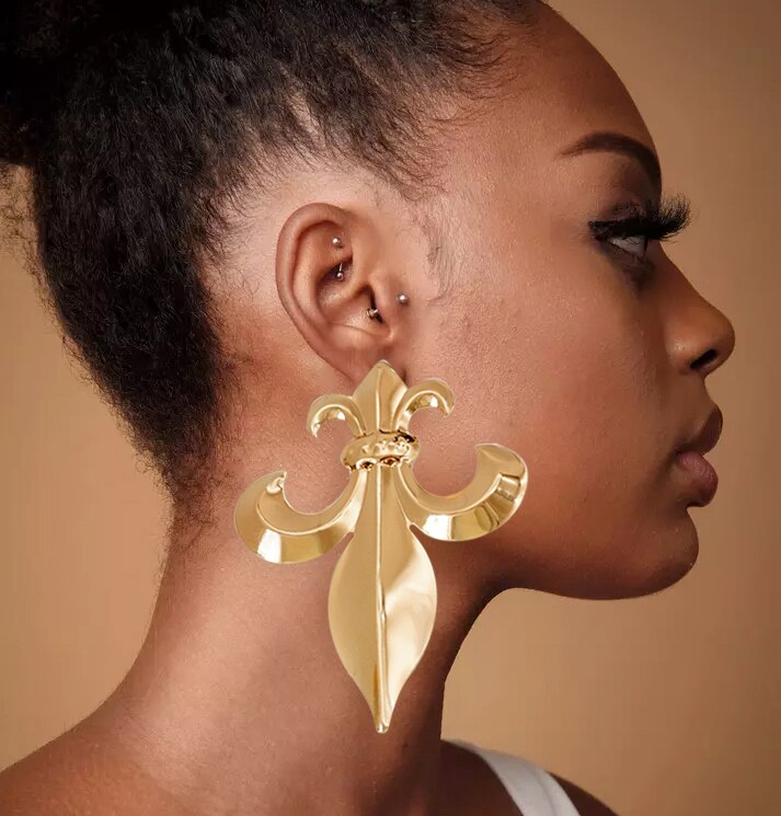 Special Pendant Geometric Earrings For Women Gold Color Metal Big Earring Wedding Party Gift Dangle Drop Earrings 2022