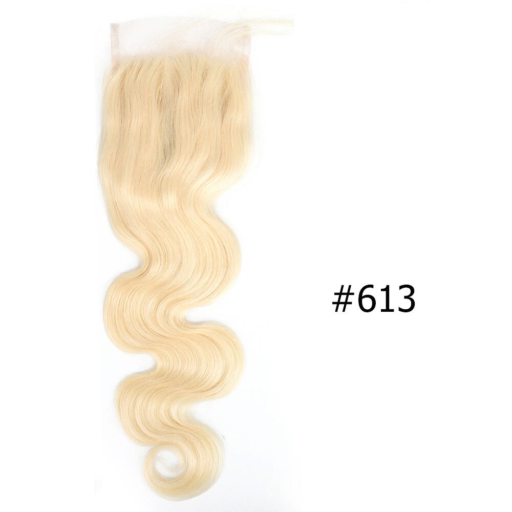 MOGUL HAIR Color 8 Ash Blonde Dark Brown Remy Human Hair Closure Indian Body Wave Hand Tied 4*4 Lace Closure Free Middle Part