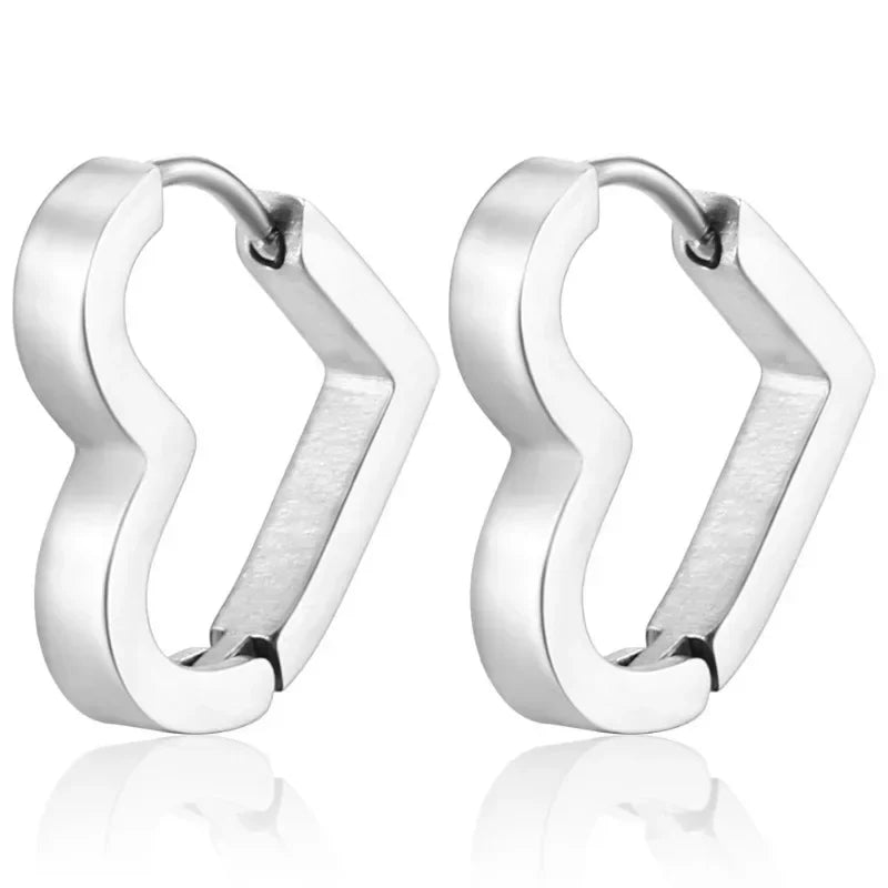 2PCS Square Geometric Earrings for Women Rectangular Gold Color Hoop Earrings Stainless Steel Earrings Trendy Jewelry Gifts