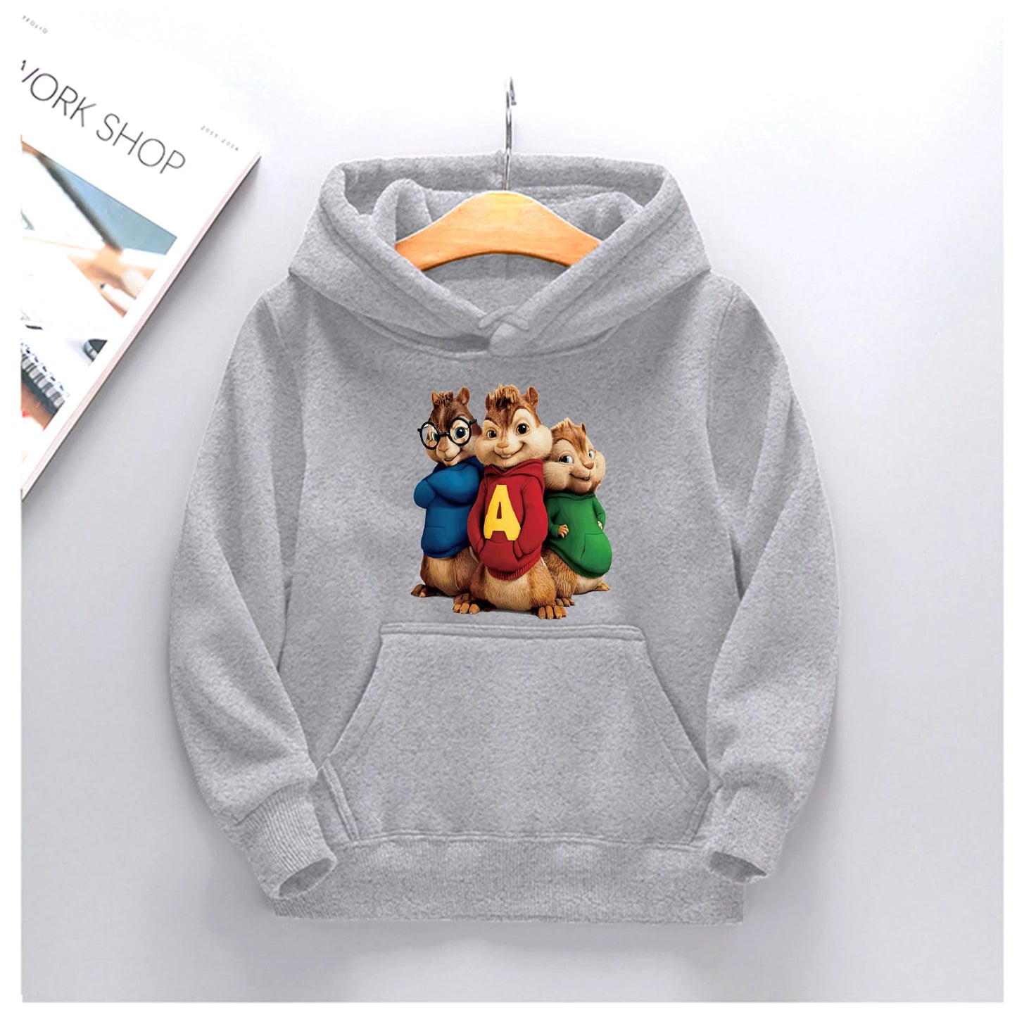 Alvin and The Chipmunks For 4-14 Years Children's Kids Cute Boys Girls Sweatshirt Soft Casual Vintage Brushed Cloth Hoodies Top