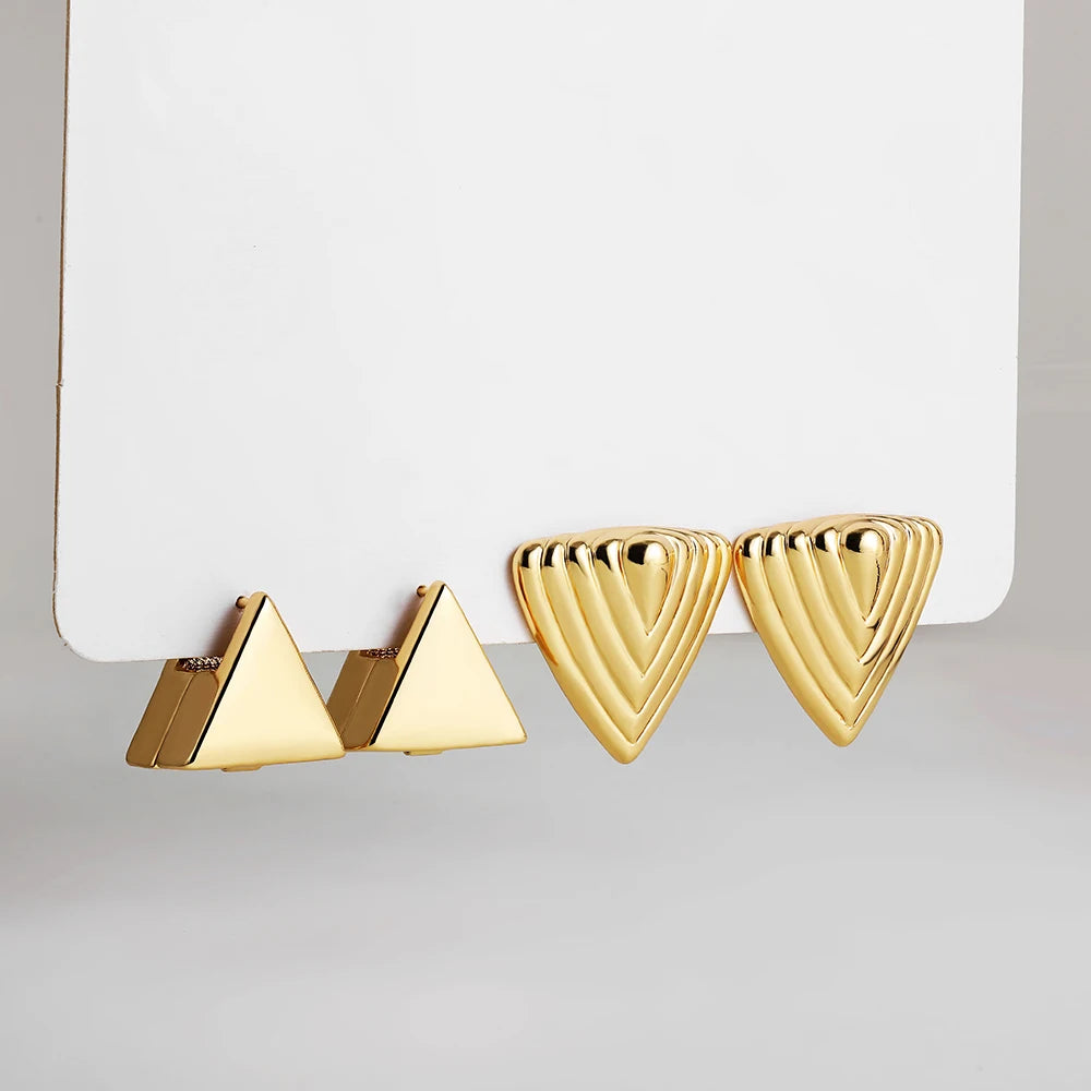 Creative Geometric Ear Buckle Open Thick Hoops C-shape Earrings for Women Gold Plated Statement Earring Sets Trend Jewelry