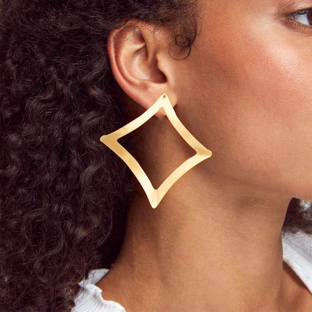 Special Pendant Geometric Earrings For Women Gold Color Metal Big Earring Wedding Party Gift Dangle Drop Earrings 2022