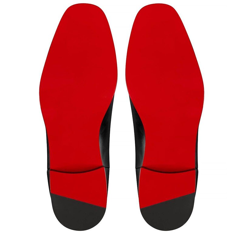 New Black Chelsea Boots for Men Red Sole Square Toe Slip-On Business Men Ankle Boots Free Shipping Botas De Hombre
