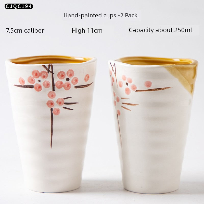 Cup Ceramic Mug with Cover Spoon Tea Cup Retro Domestic Coffee Cup Creative Personalized Trend Couple's Cups