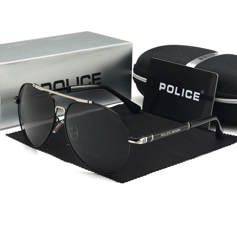 POLICE Men Polarized Sunglasses For Men Women Aluminum Magnesium Sun Glasses Driving Glasses Rectangle Shades For Men Eyewear