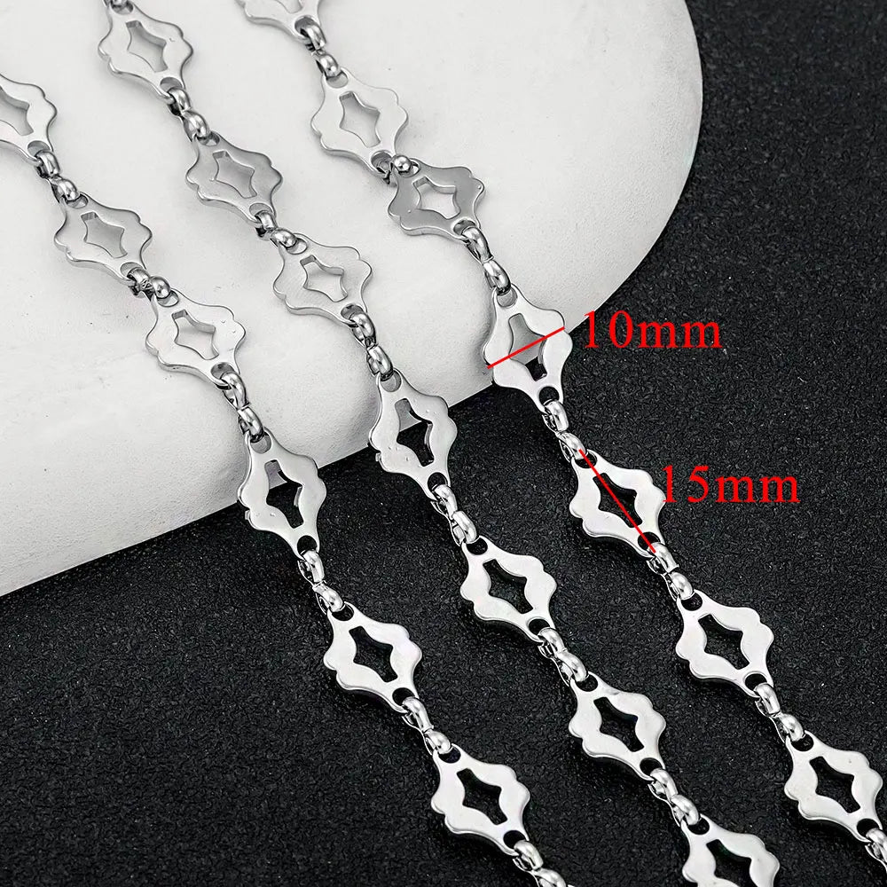 1 Meter Stainless Steel Chain Oval Heart Dolphin Hip Hop NK Cable for DIY Necklace Bracelet Jewelry Making Accessories Wholesale