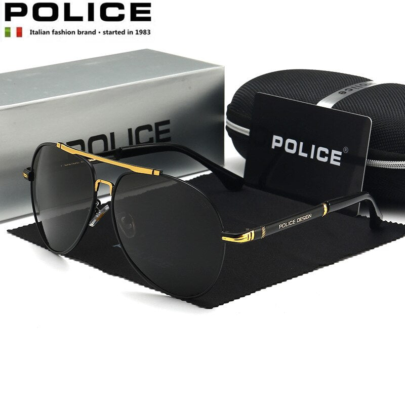 POLICE Men Polarized Sunglasses For Men Women Aluminum Magnesium Sun Glasses Driving Glasses Rectangle Shades For Men Eyewear