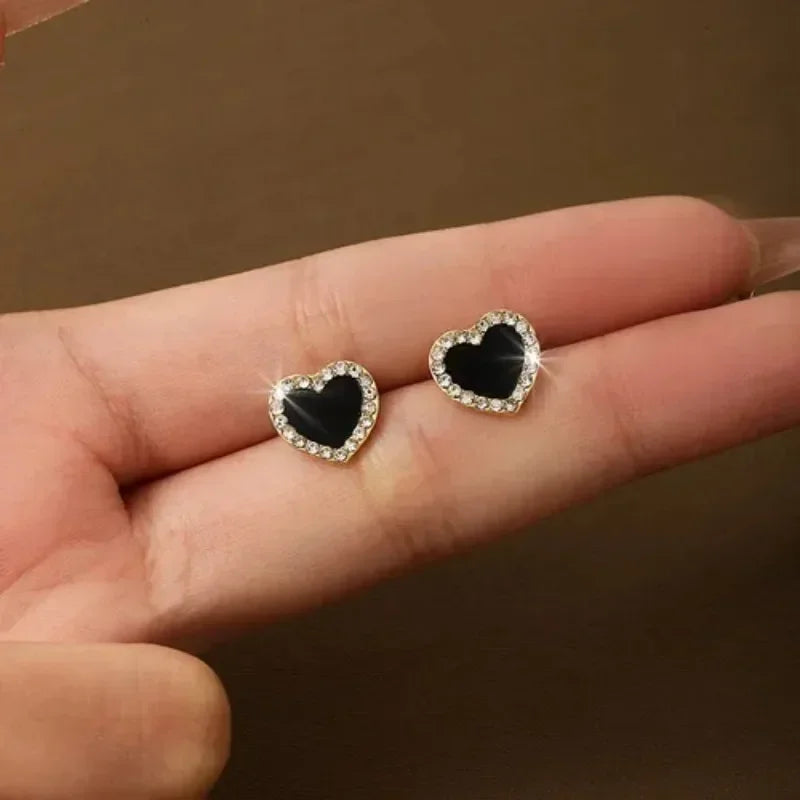 Cute Heart Stud Earrings for Women Girls Daily Wear Love Shape Earring Wedding Simple Ear Piercing Accessories Jewelry Gifts