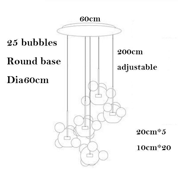 Modern Decor Led Chandeliers for Living Room Indoor Lighting Glass Lampshade Kitchen Ceiling Chandelier Dining Room Pendant Lamp