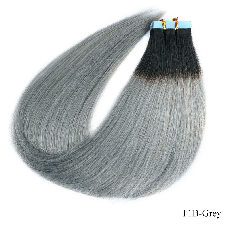 Veravicky Hair Tape In Hair Extensions Natural Human Hair Tiny Interface 4x0.8cm Skin Weft Remy 10pcs 16-24 inch For Thin Hair