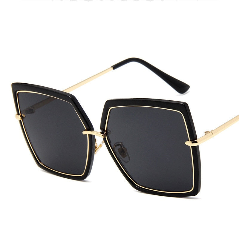 2023 Oversized Sunglasses Women Brand Designer Metal Square Eyewear New Female Shades Big Mirror Sun Glasses Superstar oculos