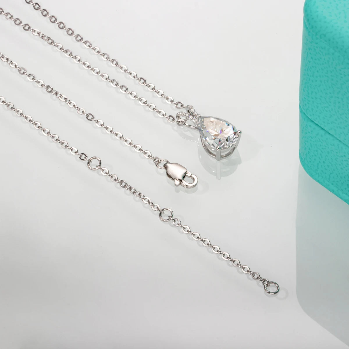 AnuJewel 2.5ct D Color Pear Cut  Teardrop Moissanite Diamond Pendant  Neckalce 925 Sterling Silver Necklace Jewelry