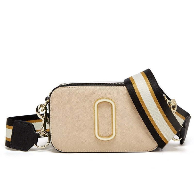 Diinovivo High Quality Square Bag For Women Crossbody Bag PU Leather Shoulder Bag Wide Strap Fashion Panelled Camera BagWHDV2411