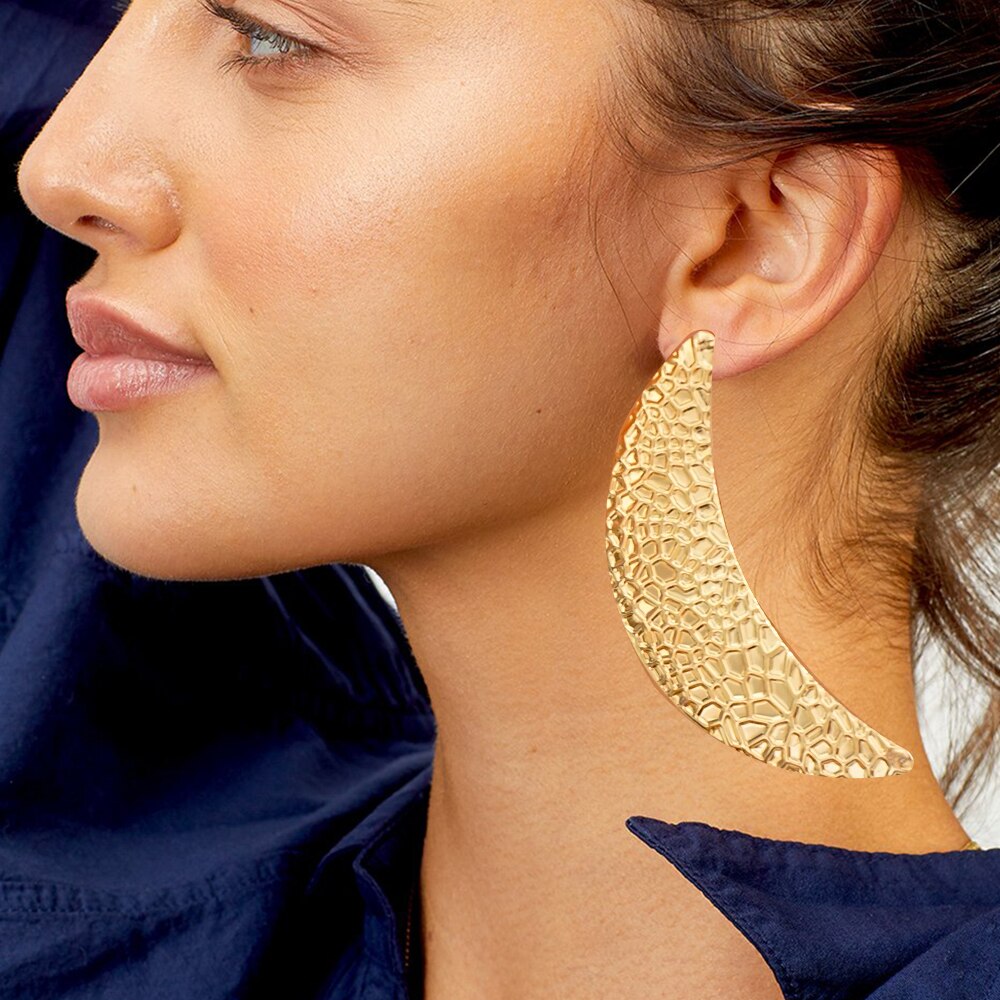 Special Pendant Geometric Earrings For Women Gold Color Metal Big Earring Wedding Party Gift Dangle Drop Earrings 2022
