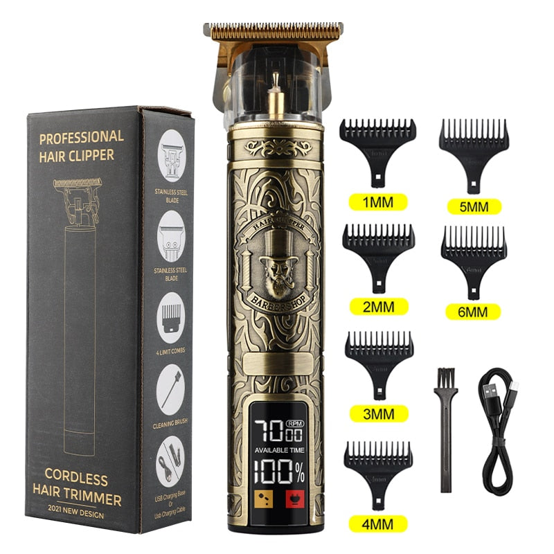 HIENA White Set Dragon Professional Hair Clipper Cordless Hair Trimmer For Men Shaver Hair Cutting Machine Barber Machin Beard