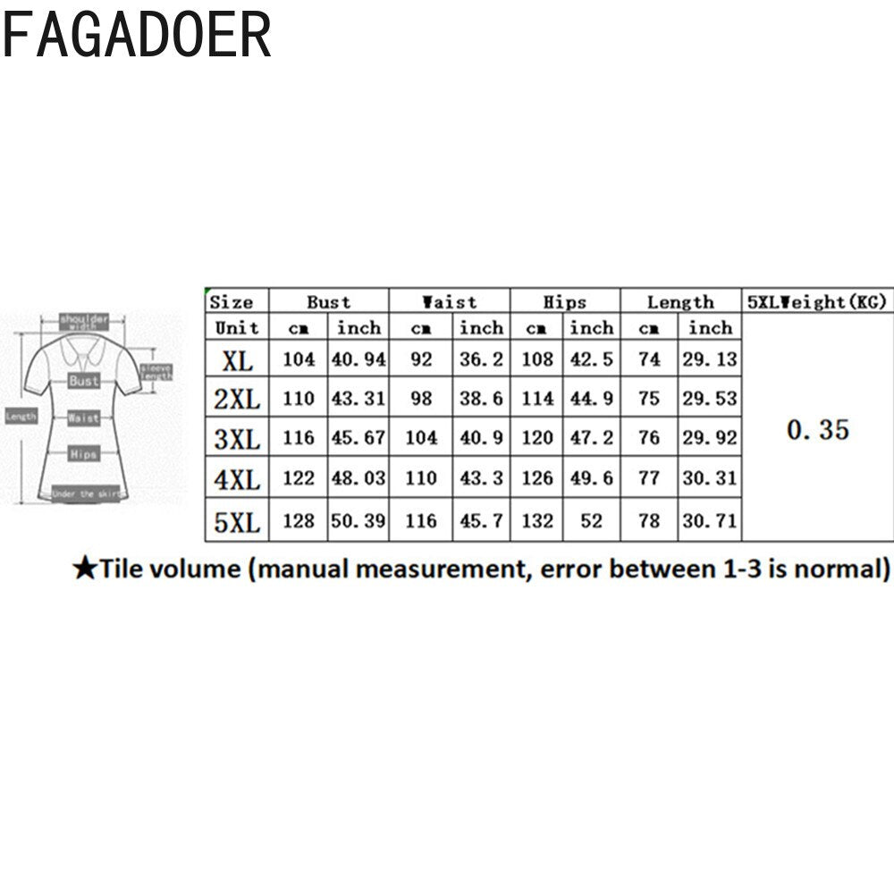 FAGADOER Sexy V Neck Suspenders Dress Plus Size Women Print Mini Dresses Summer Zip Fashion Clothing Party Club Vestidos XL-5XL