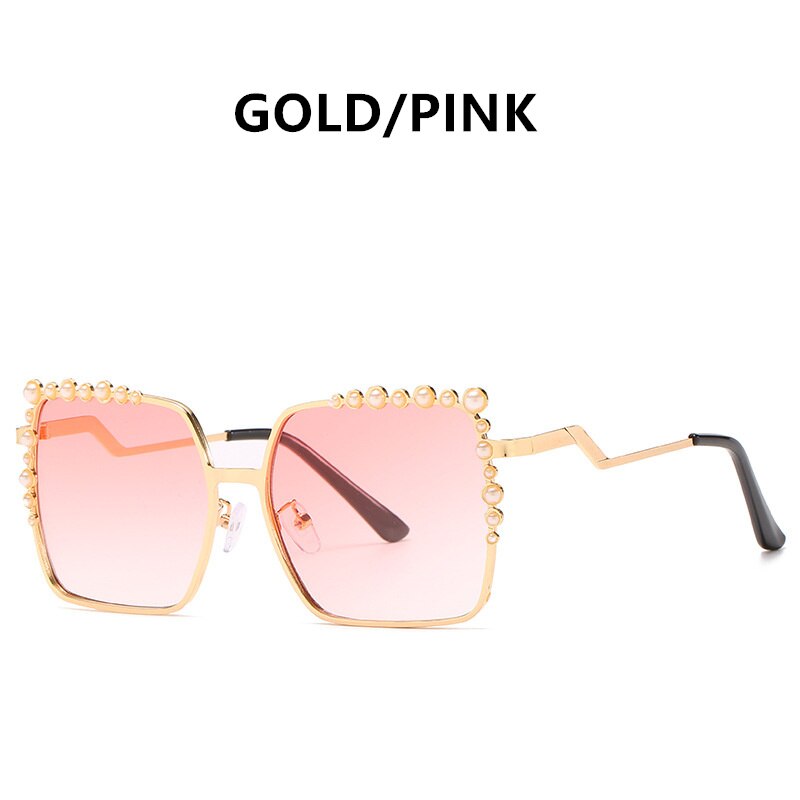Oversized Square Sun Glasses Ladies 2021 New Luxury Pearl Sunglasses Women Brand Designer Fashion Shades Big Frame Oculos очки