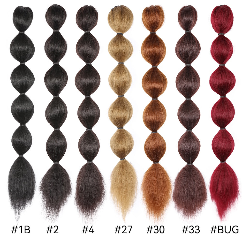 Kinky Straight Ponytail Syntehtic Bubble Ponytail Extensions 20Inch Long Drawstring Antern Bubble Pony Tail For Black Women