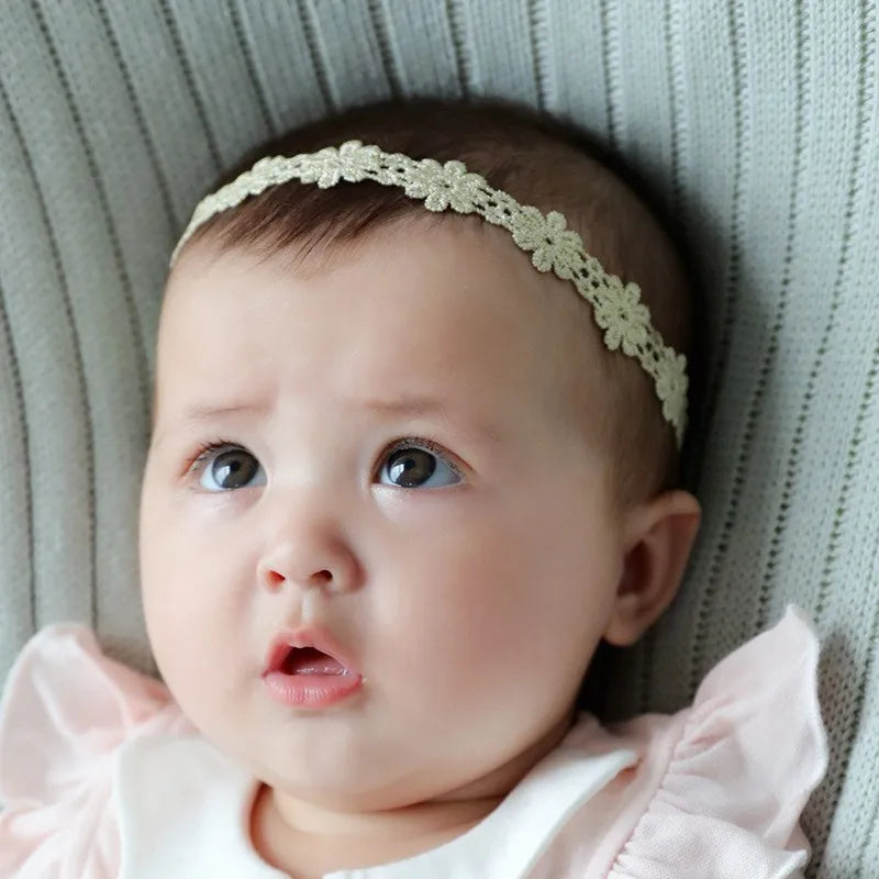 Baby Headband Gold Flower Leaf Girl Newborn Kids Children Elastics Bandage Hair Accessory Hairbands Clothing Photography Baptism