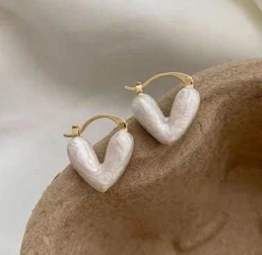 Cute Heart Stud Earrings for Women Girls Daily Wear Love Shape Earring Wedding Simple Ear Piercing Accessories Jewelry Gifts