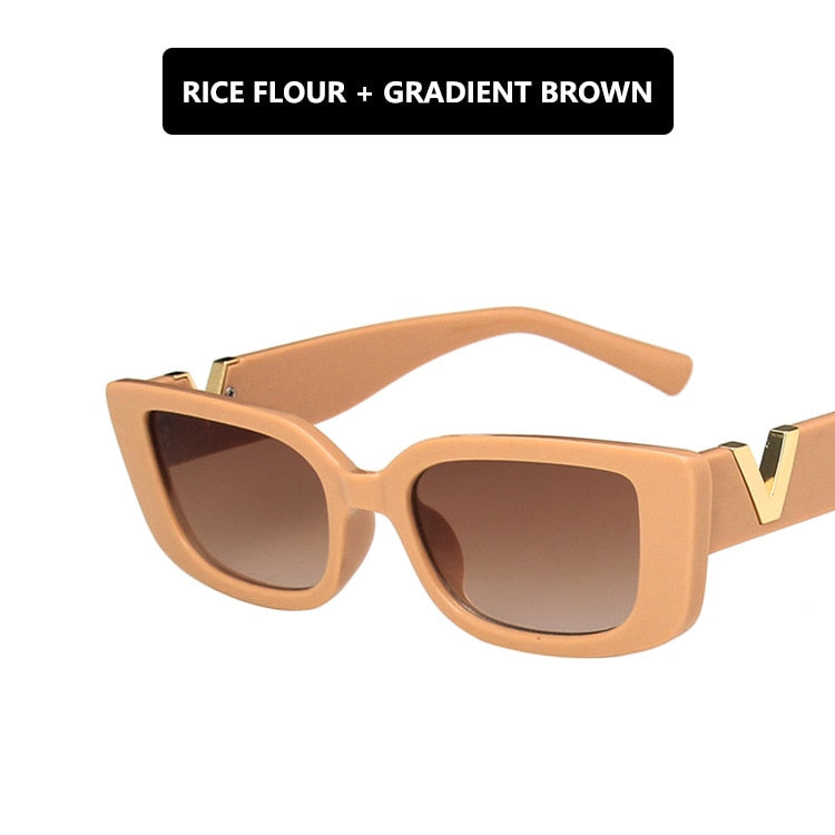 Retro Cat eyt Sunglasses Women 2023 Vintage Designer V Sun Glasses Men Fashion Rectangle Jelly Glasses Women lentes de sol mujer