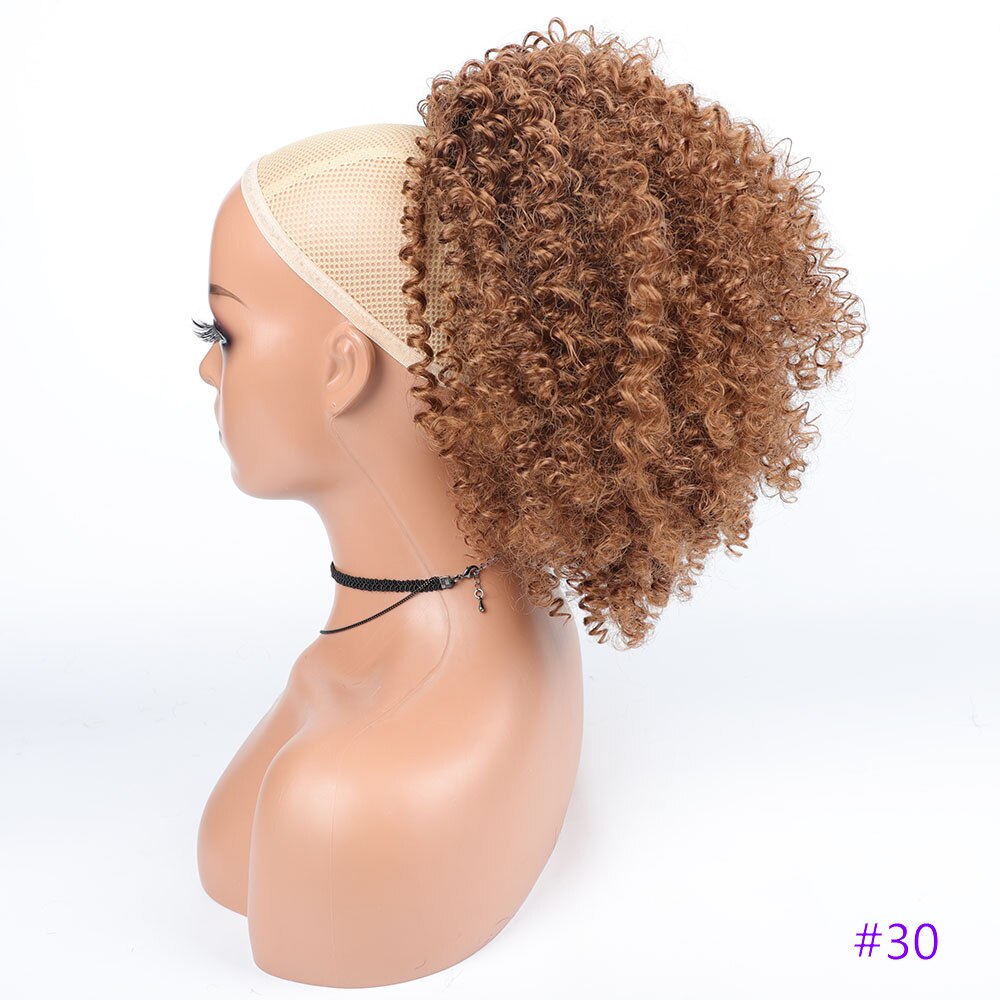 Synthetic Long Afro Kinky Curly Ponytail Synthetic Drawstring Ponytail Clip-In Hair Extension For Women Natural Looking