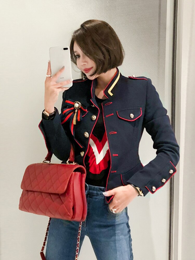 Fashion Korean Women Coat High Quality Vintage Temperament Formal Classic Mujer Suit Outerwear Femme Jacket Blazer Spring Autumn