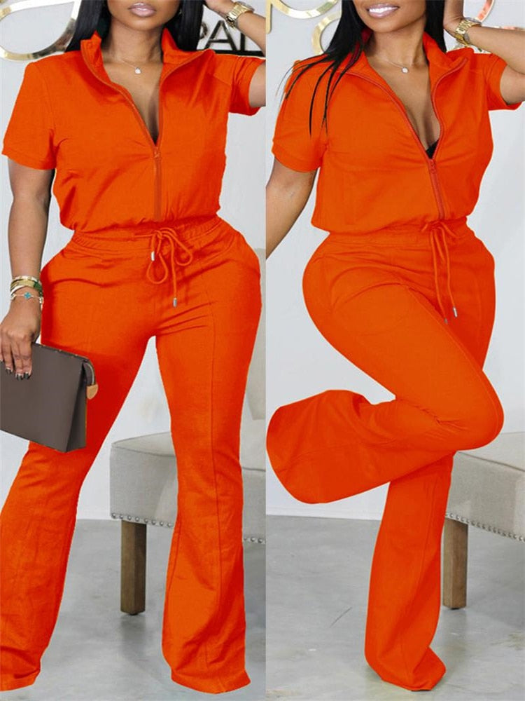 2023 Two Piece Sets Womens Geometric Print Zip Up Top &amp; Drawstring Pants Set Outifits Fashion Tracksuits Casual T Female Outfit