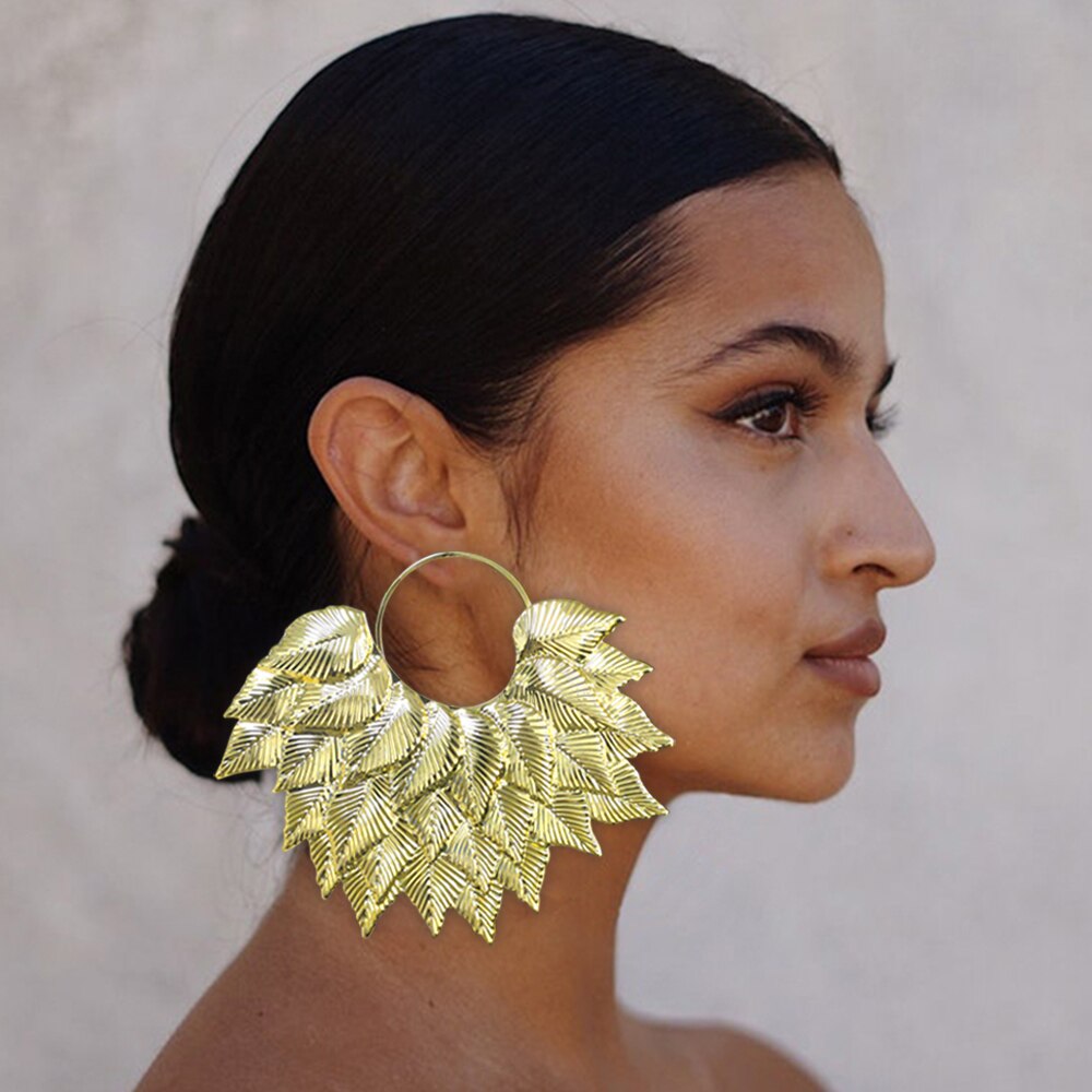 Special Pendant Geometric Earrings For Women Gold Color Metal Big Earring Wedding Party Gift Dangle Drop Earrings 2022