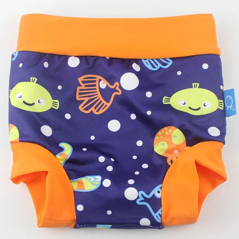 Leakproof Swimming Diaper Newborn Baby High Waist Swimming Nappies Baby Boys Girls Cartoon Printed Cloth Diapers