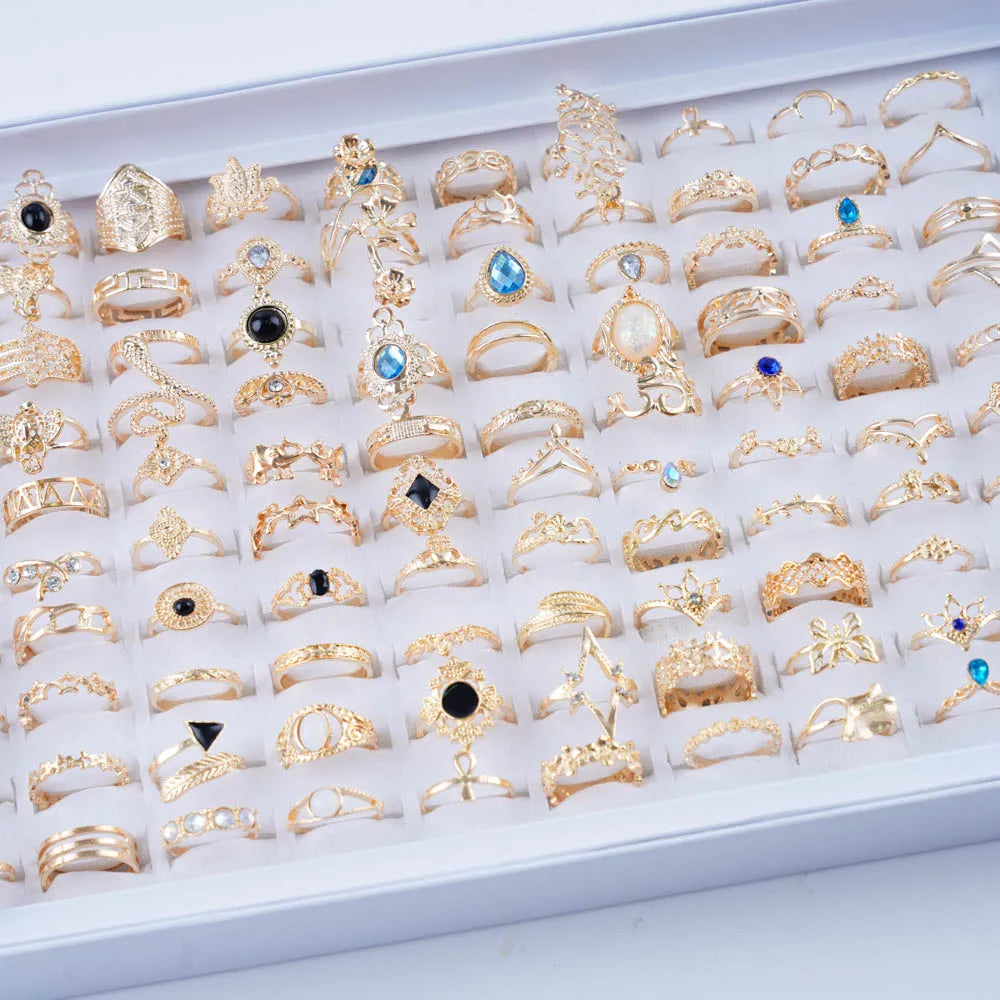 20Pcs/Lot Punk Snake Animal Hollow Star Moon Kuncle Rings for Women Joint Finger Mix Style Jewelry Party Gifts